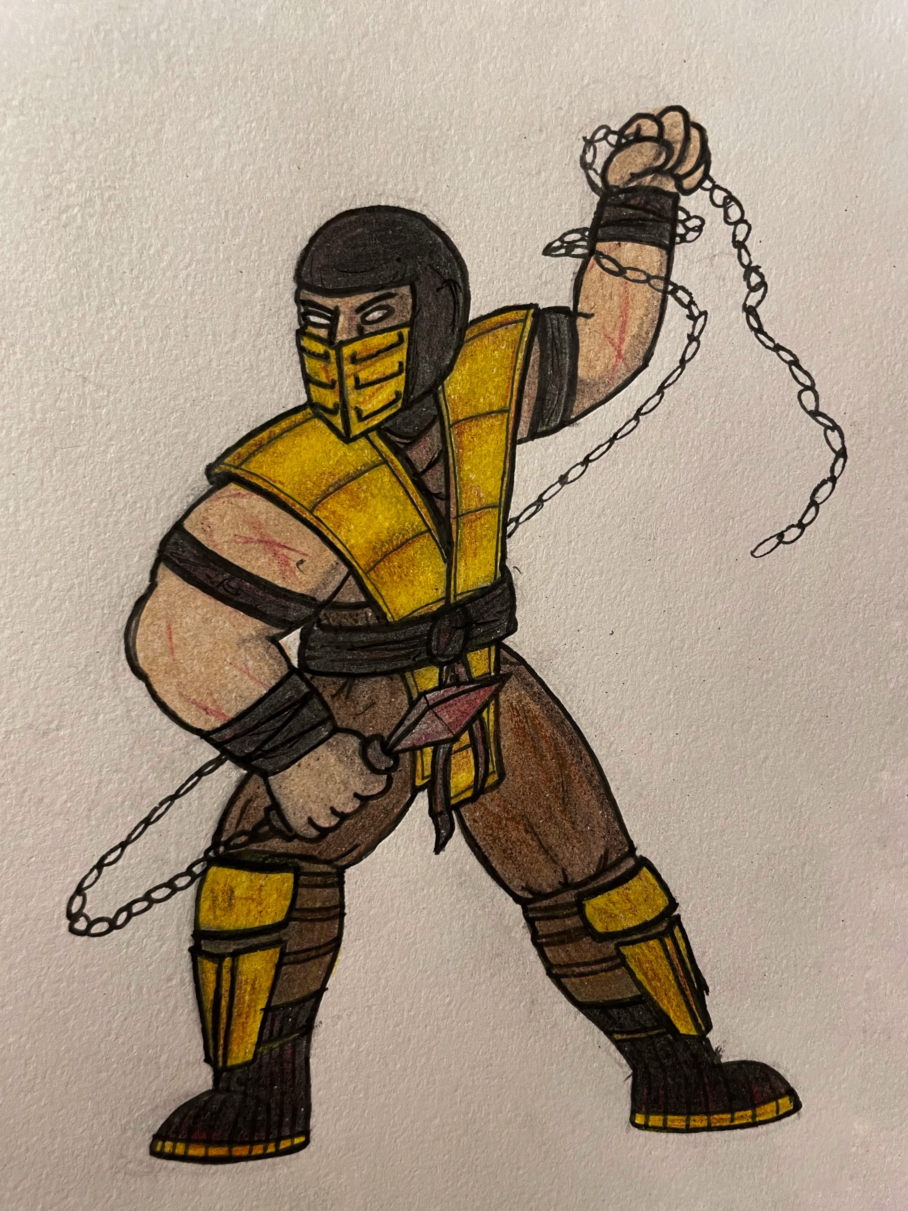 Scorpion From Mortal Kombat Drawing  How To Draw Scorpion From Mortal  Kombat Step By Step